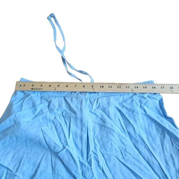 SAG HARBOR womens Sz 16 blue linen blend floral embroidered pants - Picture 4 of 7